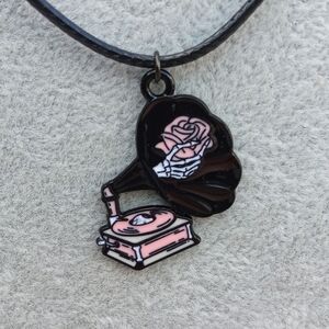 2/$10 Vintage Style Gramophone Pendant Necklace